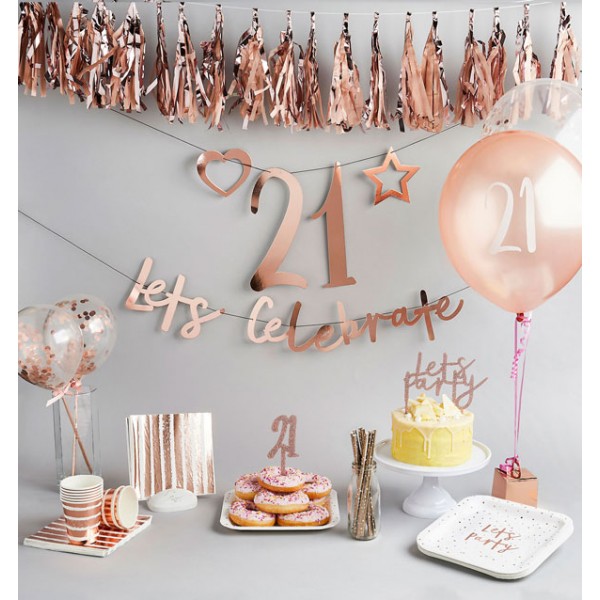 Rose Gold Create Your Own Number Banner