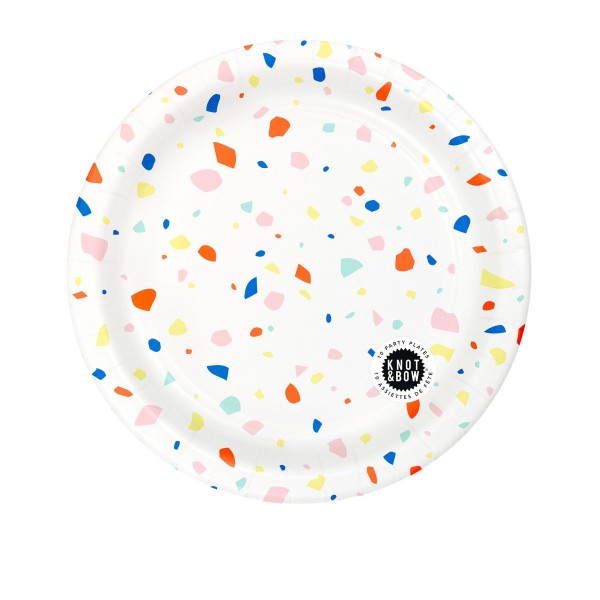 Rainbow Chip Paper Party Plate - 10 Pack