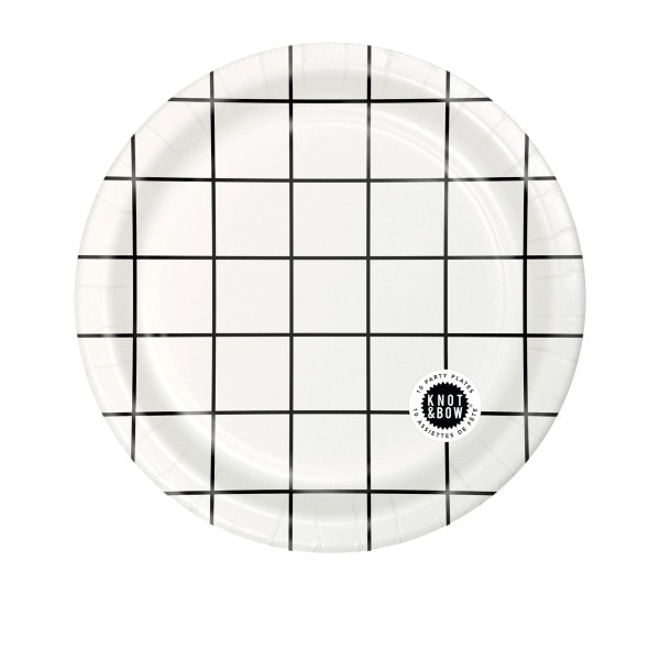 Classic Window Pane Paper Party Plates - 10 Pack