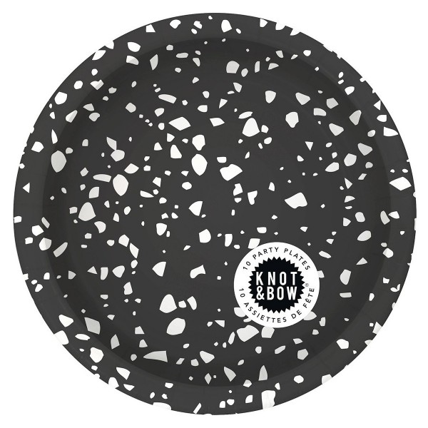 Black Chip Small Party Plate - 10 Pack
