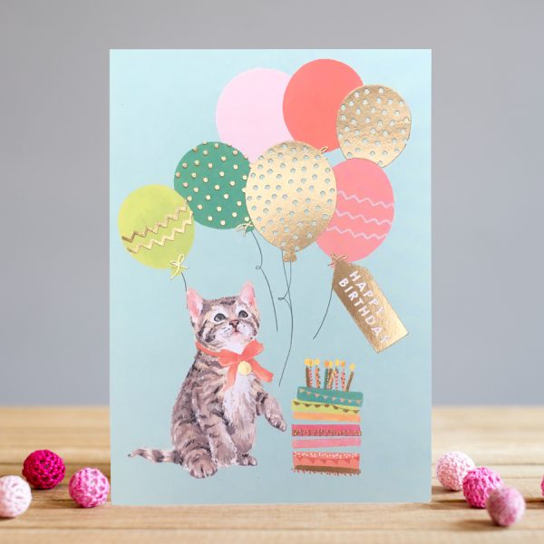 Kitten and Balloons Card