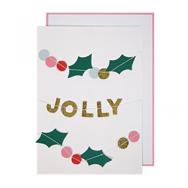 Holly Jolly Christmas Garland Card