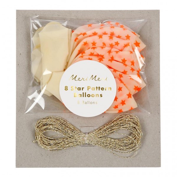 Neon Orange Star Balloons