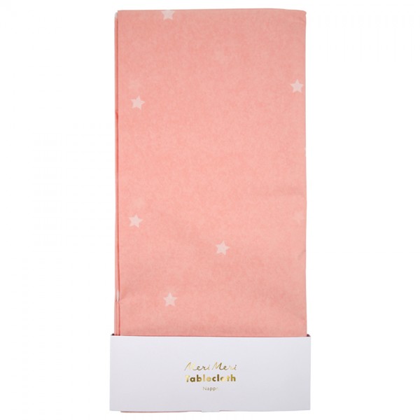Pink Scattered Stars Tablecloth