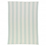 Mint and Ivory Stripe Knitted Blanket