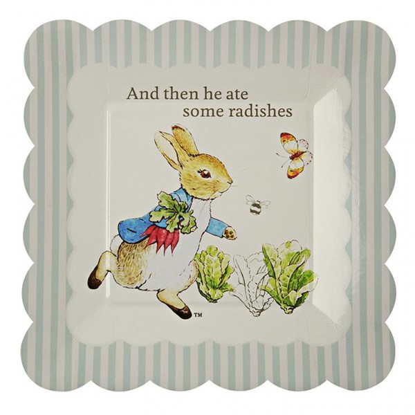 Peter Rabbit Small Scallop Edge Plates - 12 Paper Plates