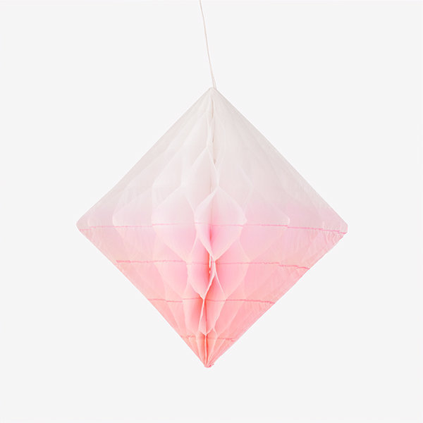 Honeycomb Diamond - White and Light Pink