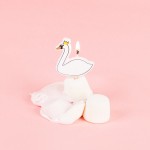 5 Party Candles - Iridescent Swan