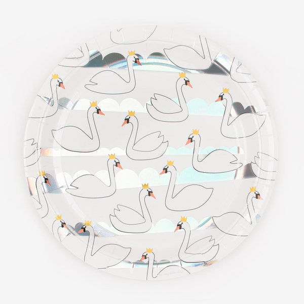 8 Plates - Iridescent Swan