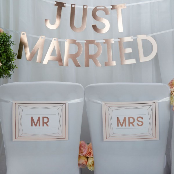 Geo Blush - Mr and Mrs Chair Bunting Geo Blush - Mr and Mrs Chair Bunting