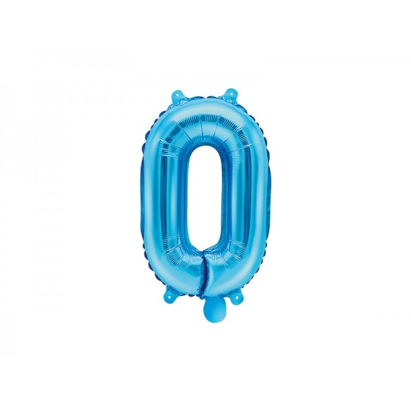 Blue Foil Number 0 Balloon - 35cm