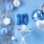 Blue Foil Number 0 Balloon - 35cm