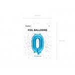 Blue Foil Number 0 Balloon - 35cm