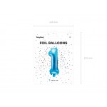 Blue Foil Number 1 Balloon - 35cm
