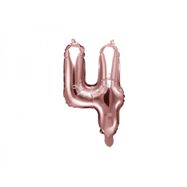 Rose Gold Foil Number 4 Balloon - 35cm