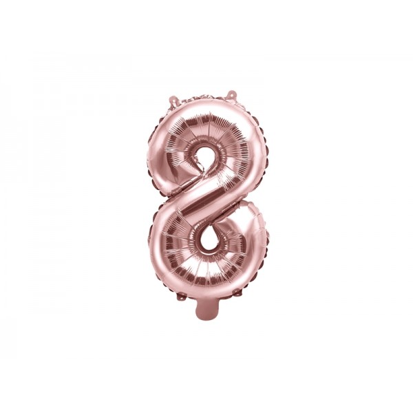 Rose Gold Foil Number 8 Balloon - 35cm