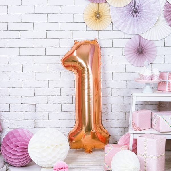 Rose Gold Foil Number 1 Balloon - 86cm