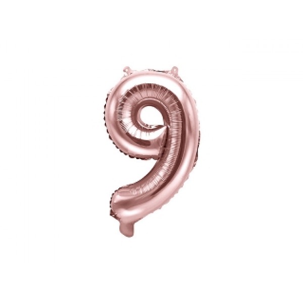 Rose Gold Foil Number 9 Balloon - 35cm