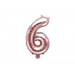 Rose Gold Foil Number 6 Balloon - 35cm