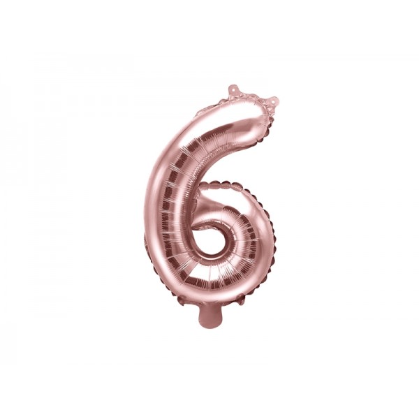 Rose Gold Foil Number 6 Balloon - 35cm