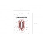 Rose Gold Foil Number 0 Balloon - 35cm