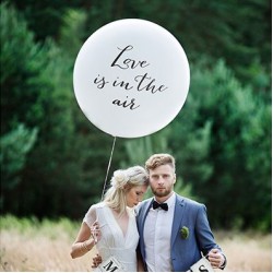 Jumbo Love Is In The Air Balloon - Black Font