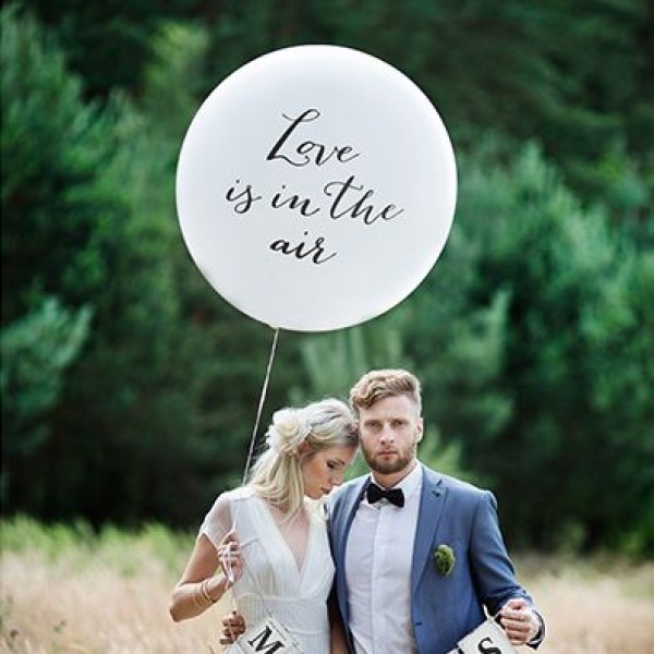 Jumbo Love Is In The Air Balloon - Black Font