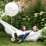 Jumbo White Mrs Balloon - Gold Font