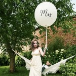 Jumbo White Mrs Balloon - Black Font