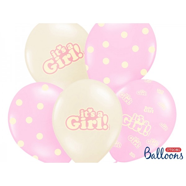 Its a Girl Pastel Pink Balloons