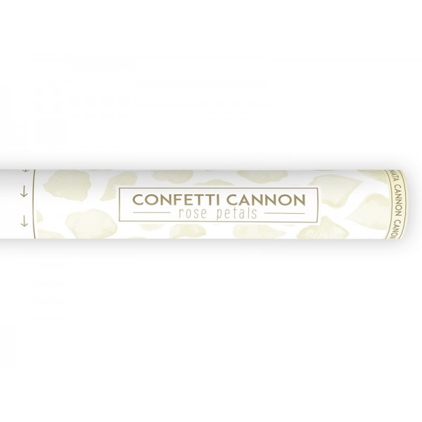 Confetti Cannon with Rose Petals - Cream 40cm