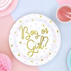 Gender Reveal Paper Plates - Boy or Girl 6 Pack