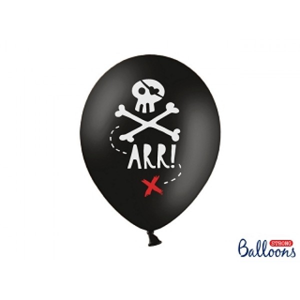 Pirate Party Black Balloons - 6 Pack Pirate Party Black Balloons - 6 Pack