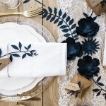 Navy Paper Leaves Place Setting Kit - Rustic Collection