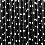 Black with White Spots Paper Straws - Dinosaur Party