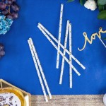 White with Gold Star Paper Straws
