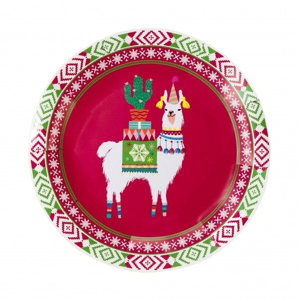 Boho Festive Llama Paper Plates - 8 Pack