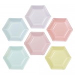 We Heart Pastel Hexagonal Plates