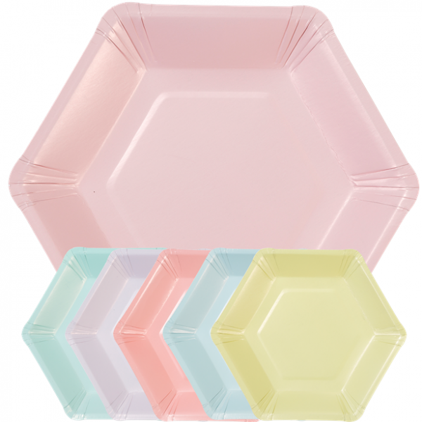 We Heart Pastel Hexagonal Plates