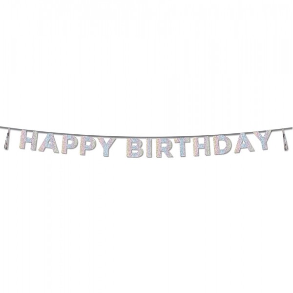 Say It With Glitter Iridescent 'HAPPY BIRTHDAY' Banner