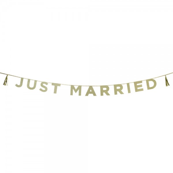 Say It With Glitter Just Married Banner